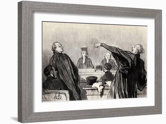 An Advocate Who Is Evidently Fully Convinced... (From the Series Les Gens De Justic), 1845-Honoré Daumier-Framed Giclee Print