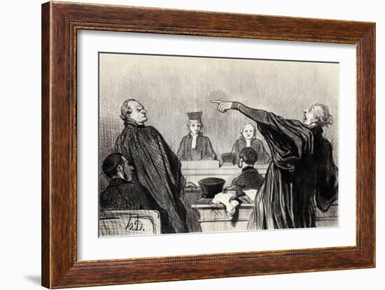 An Advocate Who Is Evidently Fully Convinced... (From the Series Les Gens De Justic), 1845-Honoré Daumier-Framed Giclee Print