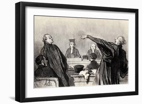 An Advocate Who Is Evidently Fully Convinced... (From the Series Les Gens De Justic), 1845-Honoré Daumier-Framed Giclee Print