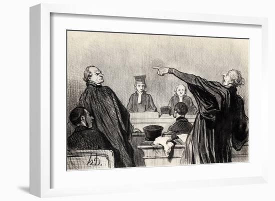 An Advocate Who Is Evidently Fully Convinced... (From the Series Les Gens De Justic), 1845-Honoré Daumier-Framed Giclee Print