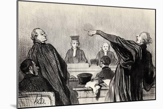 An Advocate Who Is Evidently Fully Convinced... (From the Series Les Gens De Justic), 1845-Honoré Daumier-Mounted Giclee Print