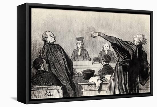 An Advocate Who Is Evidently Fully Convinced... (From the Series Les Gens De Justic), 1845-Honoré Daumier-Framed Premier Image Canvas