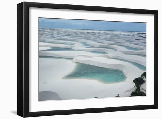 An Aerial Shot of Brazil's Lencois Maranhenses Sand Dunes and Lagoons-Alex Saberi-Framed Photographic Print