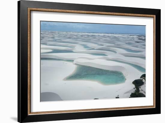 An Aerial Shot of Brazil's Lencois Maranhenses Sand Dunes and Lagoons-Alex Saberi-Framed Photographic Print