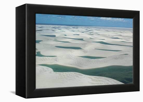 An Aerial Shot of Brazil's Lencois Maranhenses Sand Dunes and Lagoons-Alex Saberi-Framed Premier Image Canvas