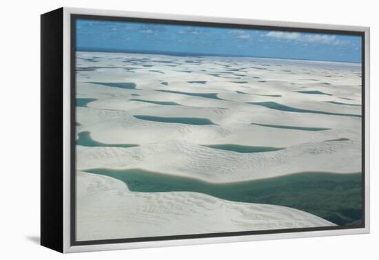 An Aerial Shot of Brazil's Lencois Maranhenses Sand Dunes and Lagoons-Alex Saberi-Framed Premier Image Canvas