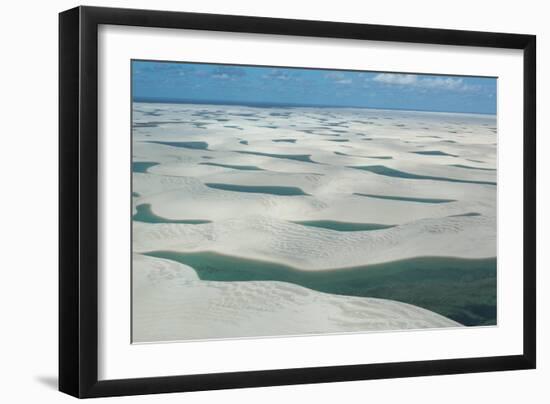 An Aerial Shot of Brazil's Lencois Maranhenses Sand Dunes and Lagoons-Alex Saberi-Framed Photographic Print