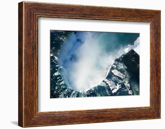 An Aerial Shot of the Canadian Section of Niagara Falls, also known as Horseshoe Falls, with Snow S-Gary Blakeley-Framed Photographic Print