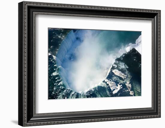 An Aerial Shot of the Canadian Section of Niagara Falls, also known as Horseshoe Falls, with Snow S-Gary Blakeley-Framed Photographic Print