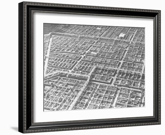 An Aerial View of an Overcrowded Stockyard in Omaha-null-Framed Photographic Print