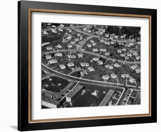 An Aerial View of Housing Development in Oak Ridge, Tennessee, 1955-Ed Westcott-Framed Photo