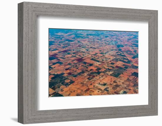 An Aerial View of Massive Farmland with Pivot Irrigation Crop Circles.-Richard A McMillin-Framed Photographic Print