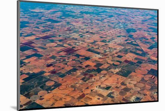 An Aerial View of Massive Farmland with Pivot Irrigation Crop Circles.-Richard A McMillin-Mounted Photographic Print