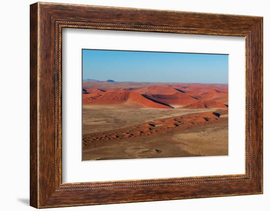 An aerial view of red sand dunes in the Namib desert. Namibia.-Sergio Pitamitz-Framed Photographic Print