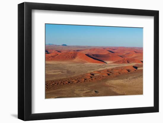 An aerial view of red sand dunes in the Namib desert. Namibia.-Sergio Pitamitz-Framed Photographic Print