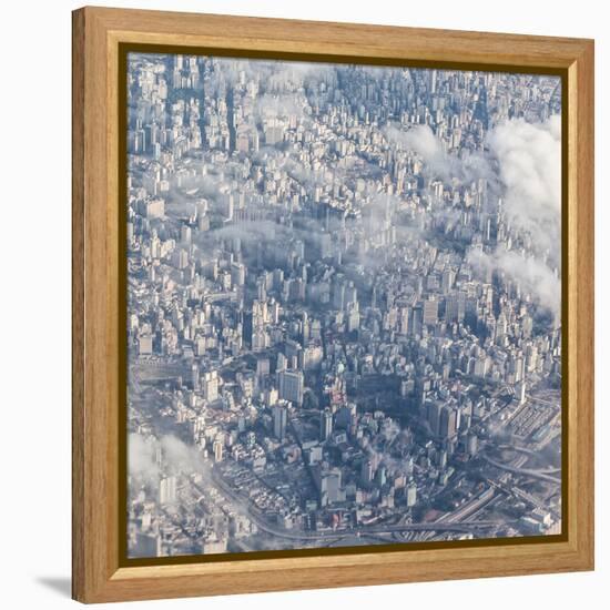 An Aerial View of Sao Paulo, Brazil-Alex Saberi-Framed Premier Image Canvas