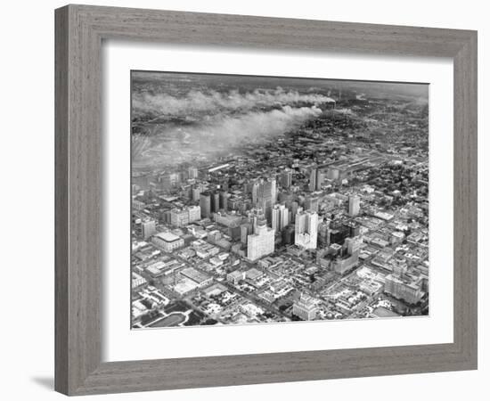 An Aerial View of the City Houston-Dmitri Kessel-Framed Photographic Print