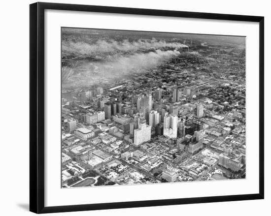 An Aerial View of the City Houston-Dmitri Kessel-Framed Photographic Print