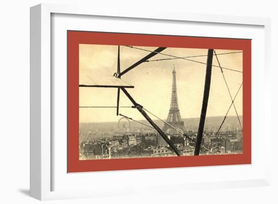 An Aerial View of the Eiffel Tower in Paris-null-Framed Giclee Print