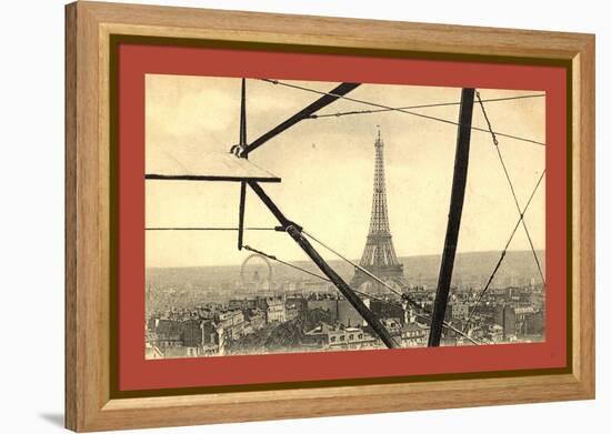 An Aerial View of the Eiffel Tower in Paris-null-Framed Premier Image Canvas