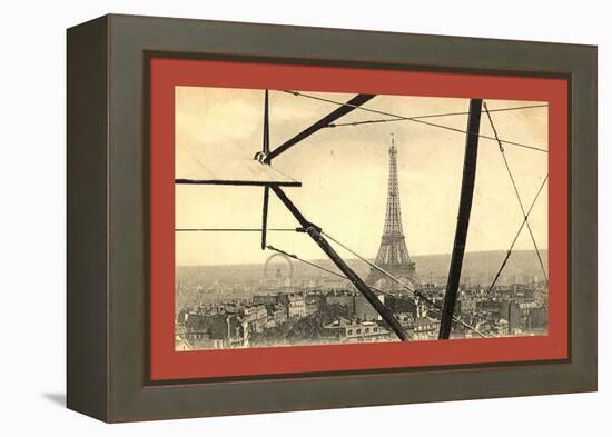 An Aerial View of the Eiffel Tower in Paris-null-Framed Premier Image Canvas