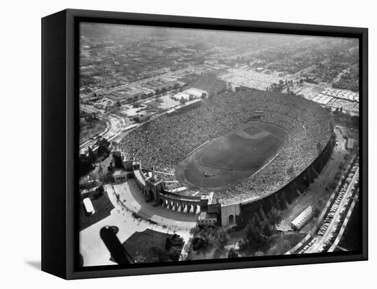 An Aerial View of the Los Angeles Coliseum-J^ R^ Eyerman-Framed Premier Image Canvas