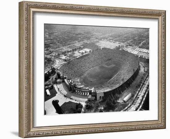 An Aerial View of the Los Angeles Coliseum-J^ R^ Eyerman-Framed Photographic Print