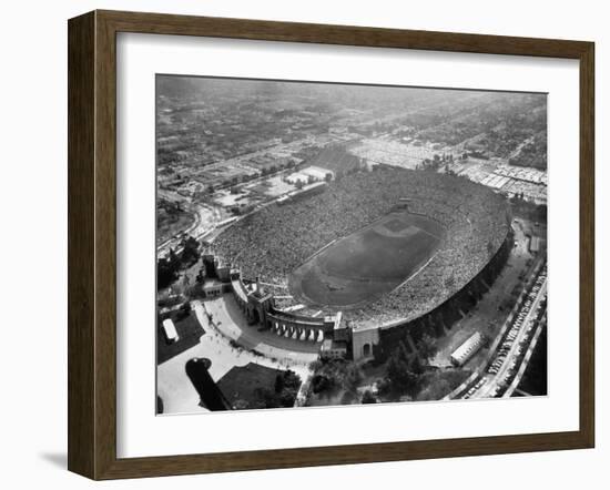 An Aerial View of the Los Angeles Coliseum-J^ R^ Eyerman-Framed Photographic Print