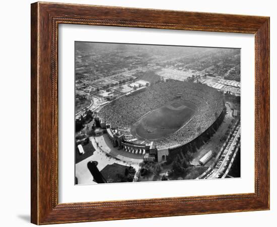 An Aerial View of the Los Angeles Coliseum-J^ R^ Eyerman-Framed Photographic Print