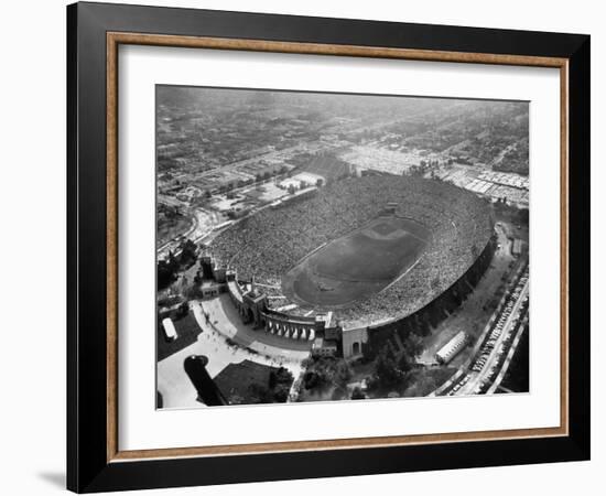 An Aerial View of the Los Angeles Coliseum-J^ R^ Eyerman-Framed Photographic Print