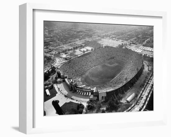 An Aerial View of the Los Angeles Coliseum-J^ R^ Eyerman-Framed Photographic Print