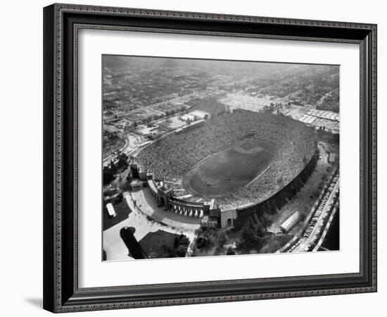 An Aerial View of the Los Angeles Coliseum-J^ R^ Eyerman-Framed Photographic Print