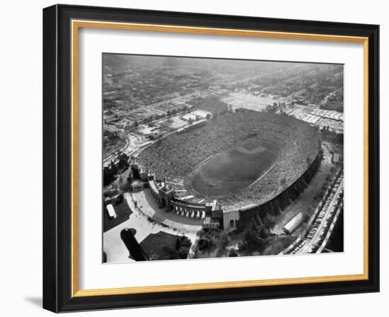 An Aerial View of the Los Angeles Coliseum-J^ R^ Eyerman-Framed Photographic Print