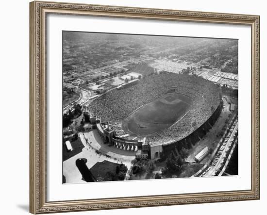 An Aerial View of the Los Angeles Coliseum-J^ R^ Eyerman-Framed Photographic Print