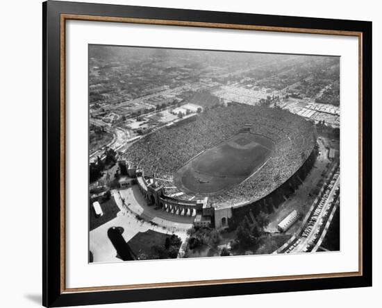 An Aerial View of the Los Angeles Coliseum-J^ R^ Eyerman-Framed Photographic Print