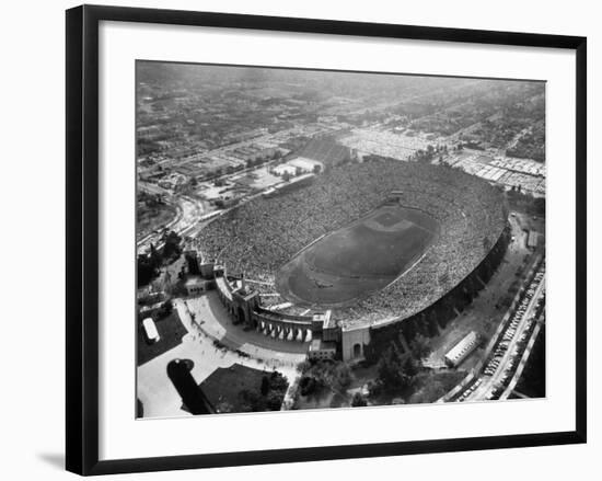 An Aerial View of the Los Angeles Coliseum-J^ R^ Eyerman-Framed Photographic Print