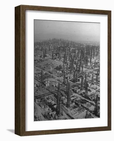 An Aerial View of the Signal Hill Oil Field-Peter Stackpole-Framed Photographic Print