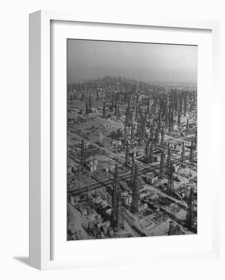 An Aerial View of the Signal Hill Oil Field-Peter Stackpole-Framed Photographic Print