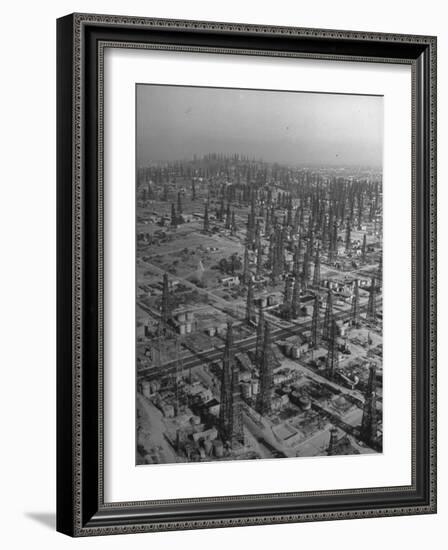 An Aerial View of the Signal Hill Oil Field-Peter Stackpole-Framed Photographic Print