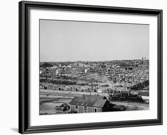 An Aerial View Showing the Fort Worth Stockyards-Carl Mydans-Framed Premium Photographic Print