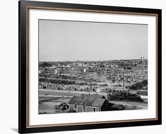 An Aerial View Showing the Fort Worth Stockyards-Carl Mydans-Framed Premium Photographic Print