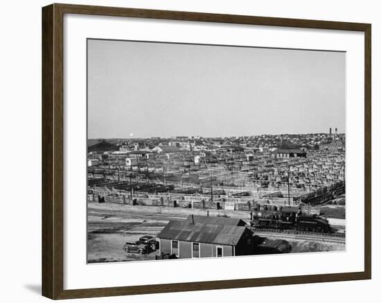 An Aerial View Showing the Fort Worth Stockyards-Carl Mydans-Framed Premium Photographic Print