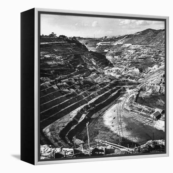 An Aerial View Showing the Hong Fat Open Pit Mine-Carl Mydans-Framed Premier Image Canvas