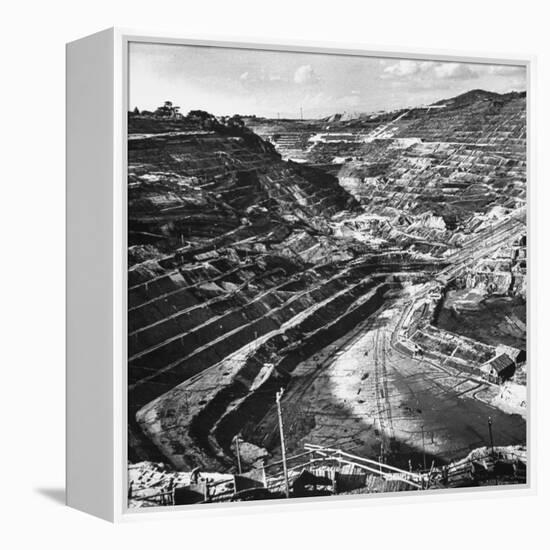 An Aerial View Showing the Hong Fat Open Pit Mine-Carl Mydans-Framed Premier Image Canvas