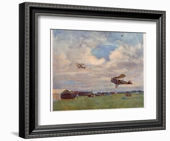 An Aerodrome, from British Artists at the Front, Continuation of the Western Front, 1918 (Colour Li-John Lavery-Framed Giclee Print