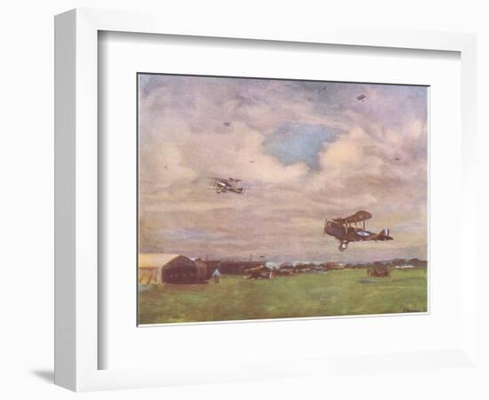 An Aerodrome In, 1918, from British Adventure Published by Collins, 1947 (Colour Litho)-John Lavery-Framed Giclee Print