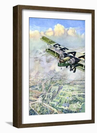 An Aeroplane over London, 1926-GH Davis-Framed Giclee Print