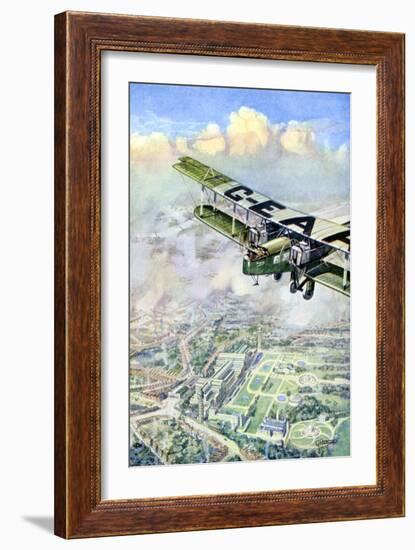 An Aeroplane over London, 1926-GH Davis-Framed Giclee Print