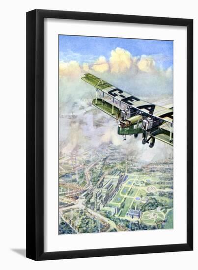 An Aeroplane over London, 1926-GH Davis-Framed Giclee Print