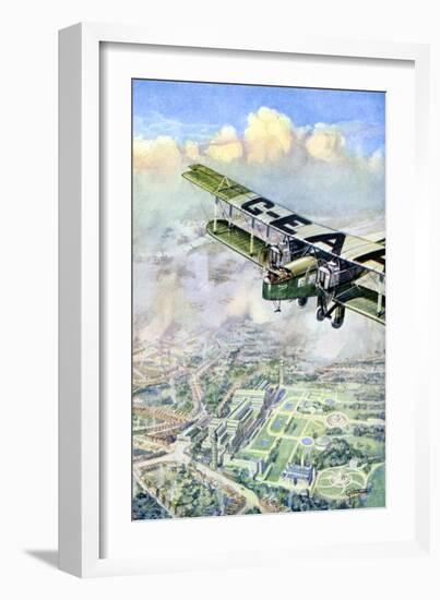 An Aeroplane over London, 1926-GH Davis-Framed Giclee Print